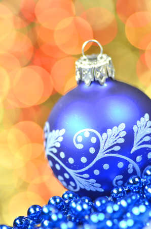 christmas decoration, Christmas ball against bokeh backgroundの写真素材