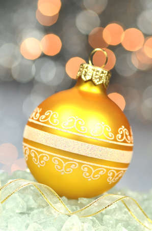 christmas decoration, Christmas ball against bokeh backgroundの写真素材