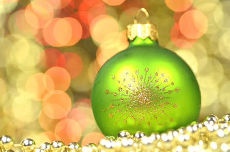christmas decoration, Christmas ball against bokeh backgroundの写真素材