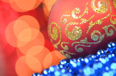 christmas decoration, Christmas ball against bokeh backgroundの写真素材