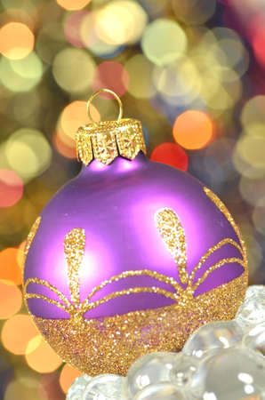 christmas decoration, Christmas ball against bokeh backgroundの写真素材