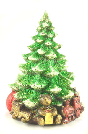 christmas decoration, christmas tree isolated on whiteの写真素材