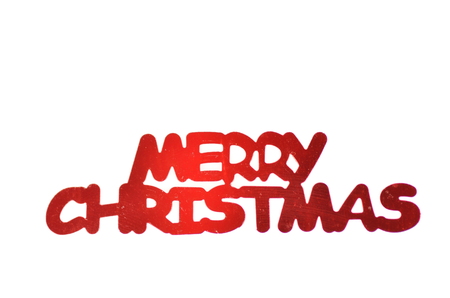 merry Christmas inscription isolated on white backgroundの写真素材