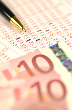 closeup of lottery ticket の写真素材