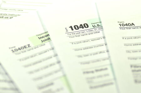 closeup of us tax forms