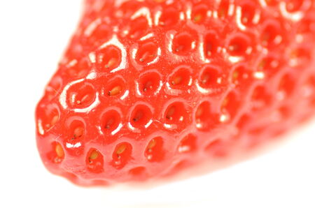 closeup of strawberry isolated on white backgroundの写真素材