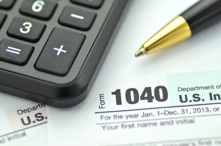 closeup of us tax forms