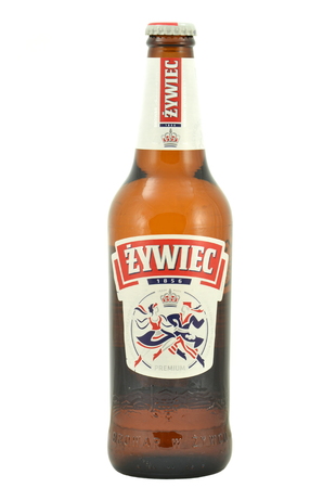 Zywiec beer isolated on white backgroundのeditorial素材