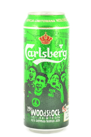 Carlsberg beer isolated on white backgroundのeditorial素材