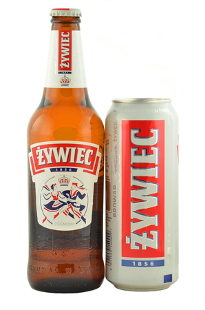Zywiec beer isolated on white backgroundのeditorial素材