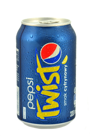 Can of Pepsi Twist drink isolated on whiteのeditorial素材