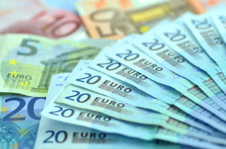 variety of euro banknotesの写真素材