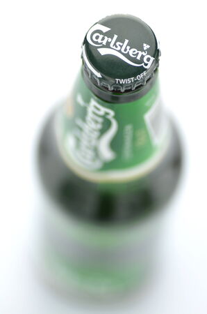 Carlsberg beer isolated on white backgroundのeditorial素材