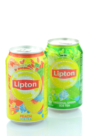 Lipton Ice Tea drink isolated on white backgroundのeditorial素材