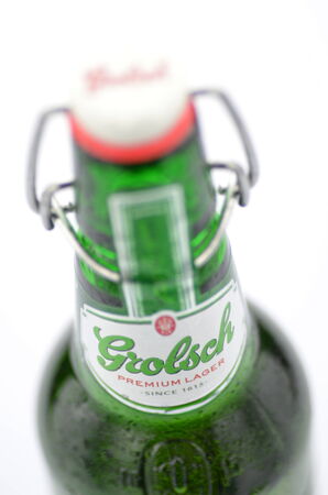 Grolsch premium lager beer isolated on white backgroundのeditorial素材