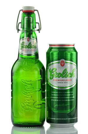 Grolsch premium lager beer isolated on white backgroundのeditorial素材