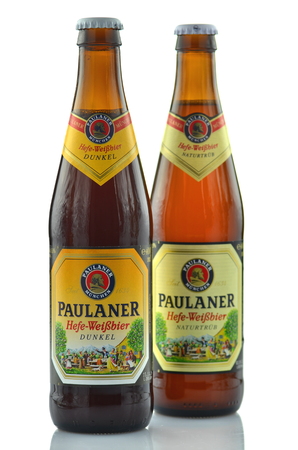 Paulaner beer isolated on white backgroundのeditorial素材
