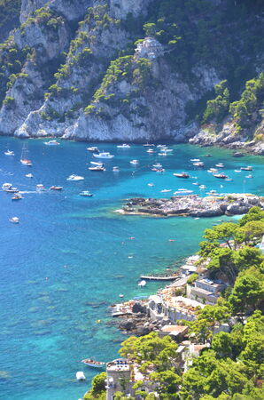 Picturesque Marina Piccola on Capri island, Italyの写真素材