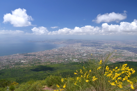 Breathtaking picturesque landscape of Naples and Gulf of Naples, Italyの写真素材