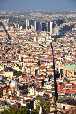 Picturesque summer panorama of Naples, Italyの写真素材