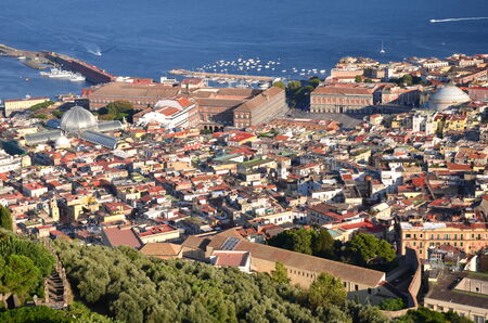 Picturesque summer panorama of Naples, Italyの写真素材
