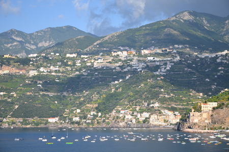 picturesque landscape of amalfi coast in southern italyの写真素材