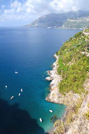 picturesque landscape of amalfi coast in southern italyの写真素材