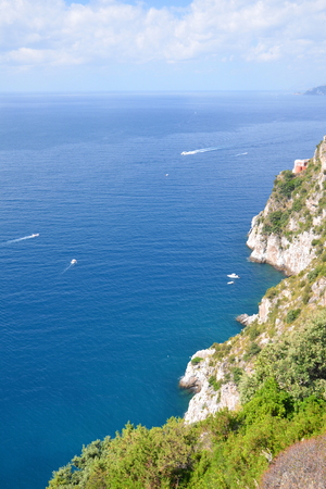 picturesque landscape of amalfi coast in southern italyの写真素材