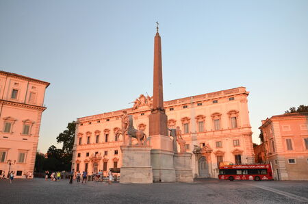 Beautiful Piazza del Quirinale in sunset light in Rome, Italyのeditorial素材