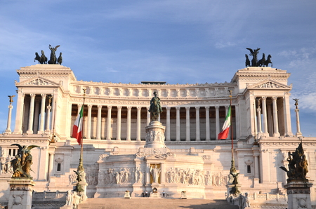 Majestic Altar of the Fatherland in sunset light in Rome, Italyのeditorial素材