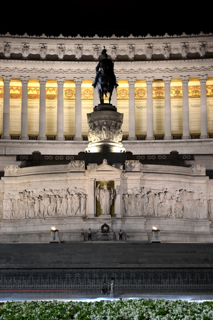 Majestic Altar of the Fatherland by night in Rome, Italyのeditorial素材