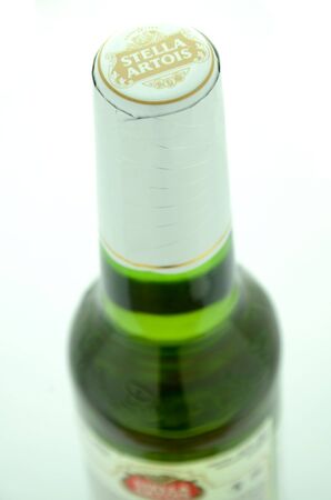 Stella Artois pilsner beer isolated on white backgroundのeditorial素材