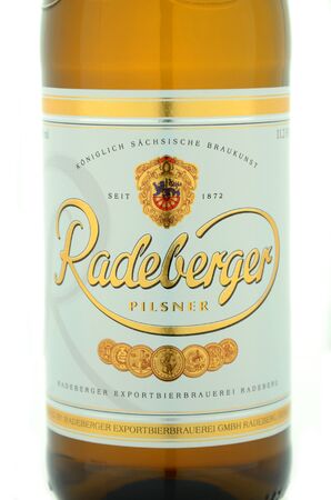 Radeberger pilsner beer isolated on white backgroundのeditorial素材