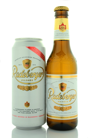 Radeberger pilsner beer isolated on white backgroundのeditorial素材