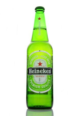 Heineken lager beer isolated on white backgroundのeditorial素材