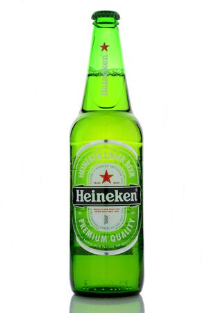 Heineken lager beer isolated on white backgroundのeditorial素材