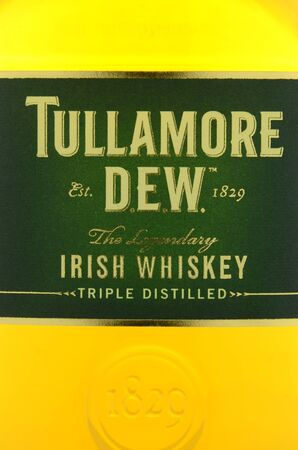 Tullamore Dew irish whiskey isolated on white backgroundのeditorial素材