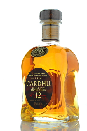 Cardhu  single malt scotch whisky isolated on white backgroundのeditorial素材