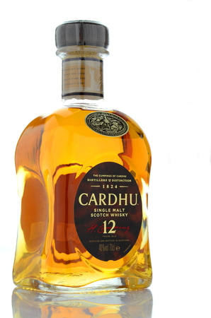 Cardhu  single malt scotch whisky isolated on white backgroundのeditorial素材