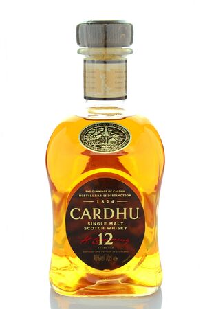 Cardhu  single malt scotch whisky isolated on white backgroundのeditorial素材