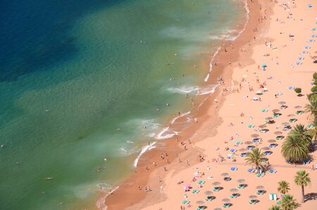 picturesque gorgeous view on the Teresitas beach on Tenerife island, Spainの写真素材