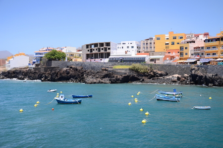 Picturesque bay in Los Abrigos - Los Abrigos is a small fishing village in the south of Tenerife island.のeditorial素材