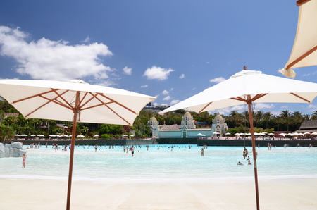 Siam artificial beach in Siam Park in Costa Adeje on Tenerifeのeditorial素材