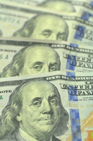 closeup of american banknotes