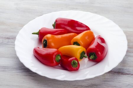 variety of sweet pepper lying on a plate