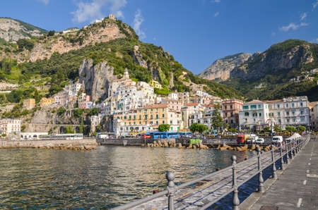 Picturesque summer landscape of town Amalfi, Italyのeditorial素材