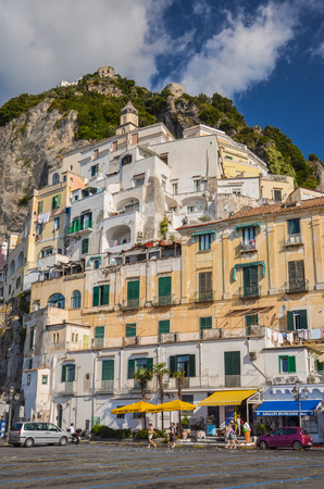 Picturesque summer landscape of town Amalfi, Italyのeditorial素材