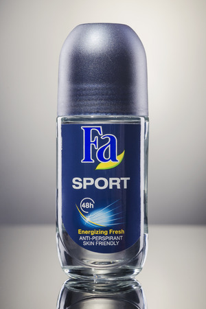 Fa deodorant isolated on gradient background.のeditorial素材