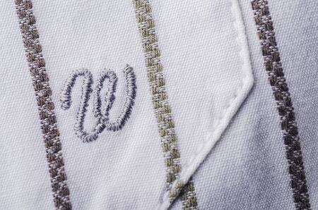Closeup of Wrangler label on a shirt.のeditorial素材