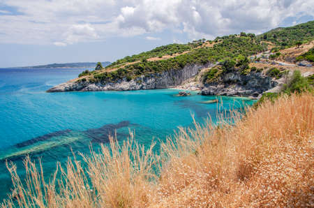 Picturesque Xigia sandy beach with sulfur waters. It is situated on north east coast of Zakynthos...